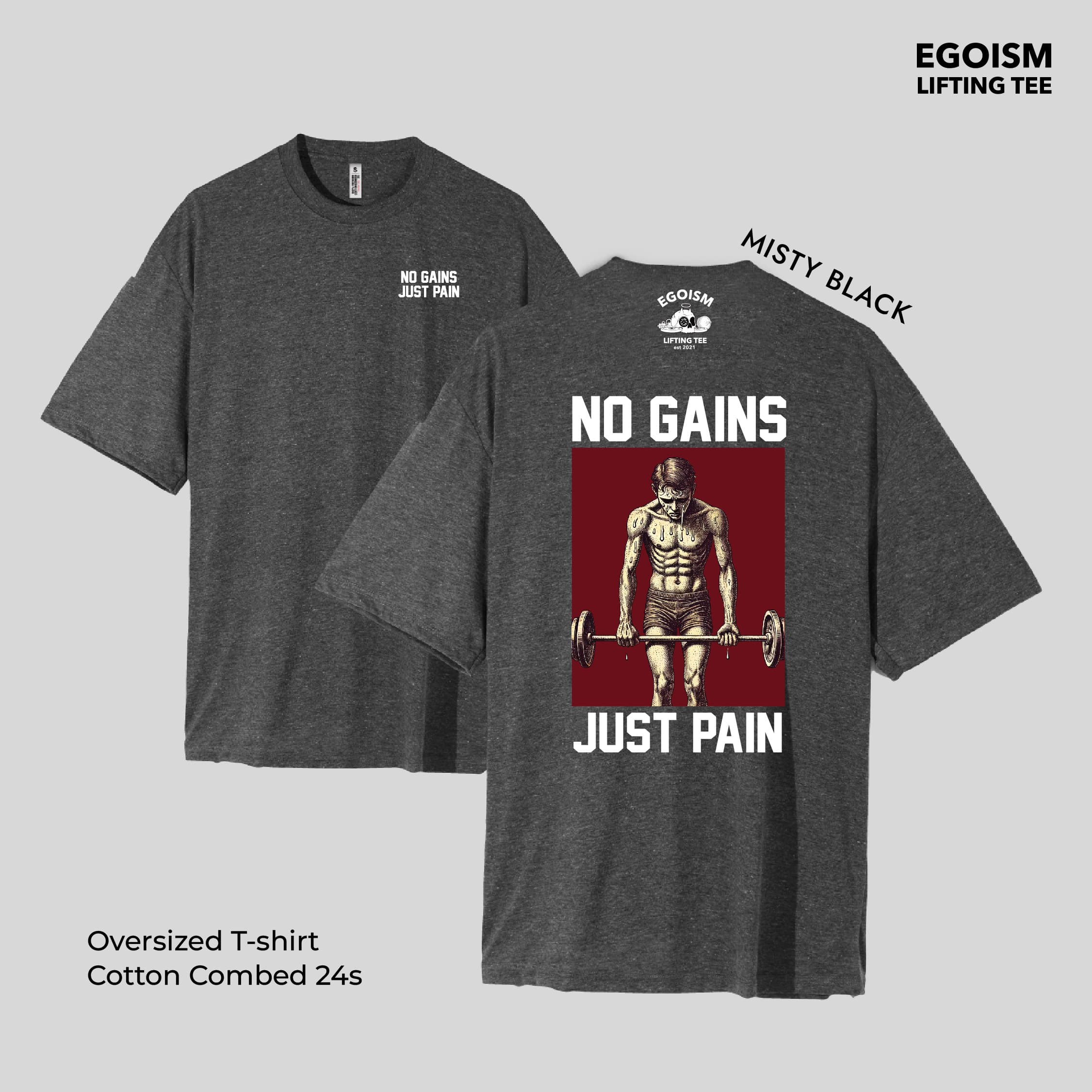 no gains tshirt 24