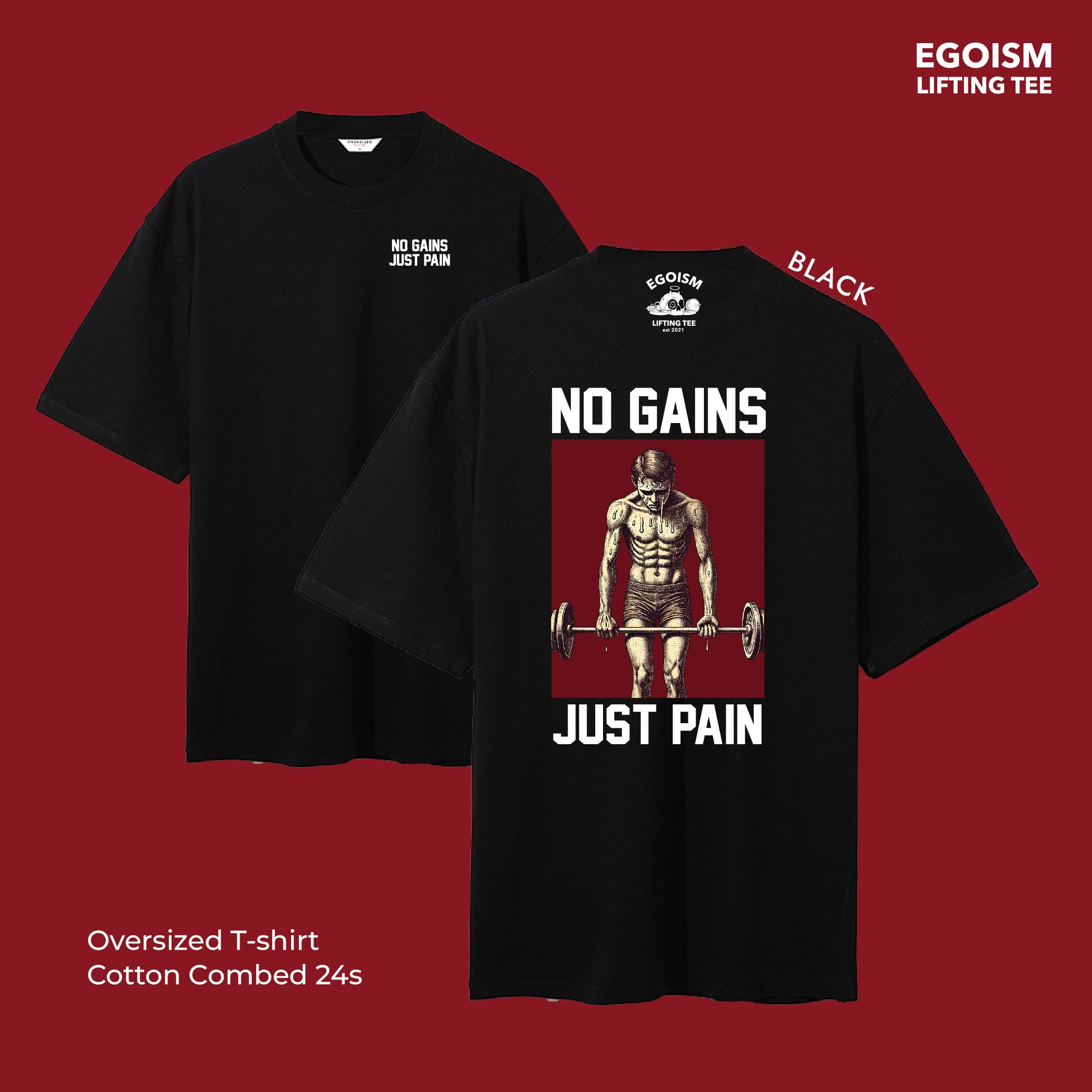 no gains tshirt 25