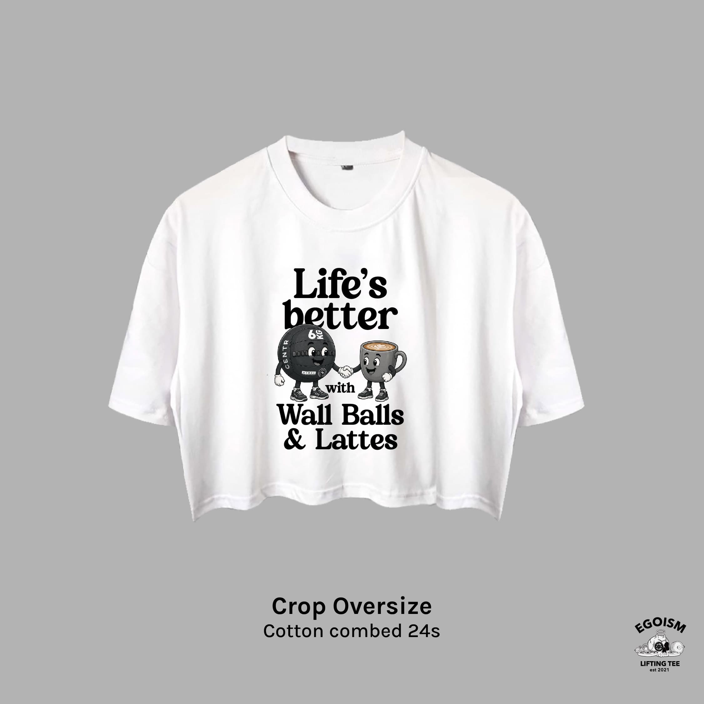 WALLBALLS & LATTE - CROP OVERSIZE