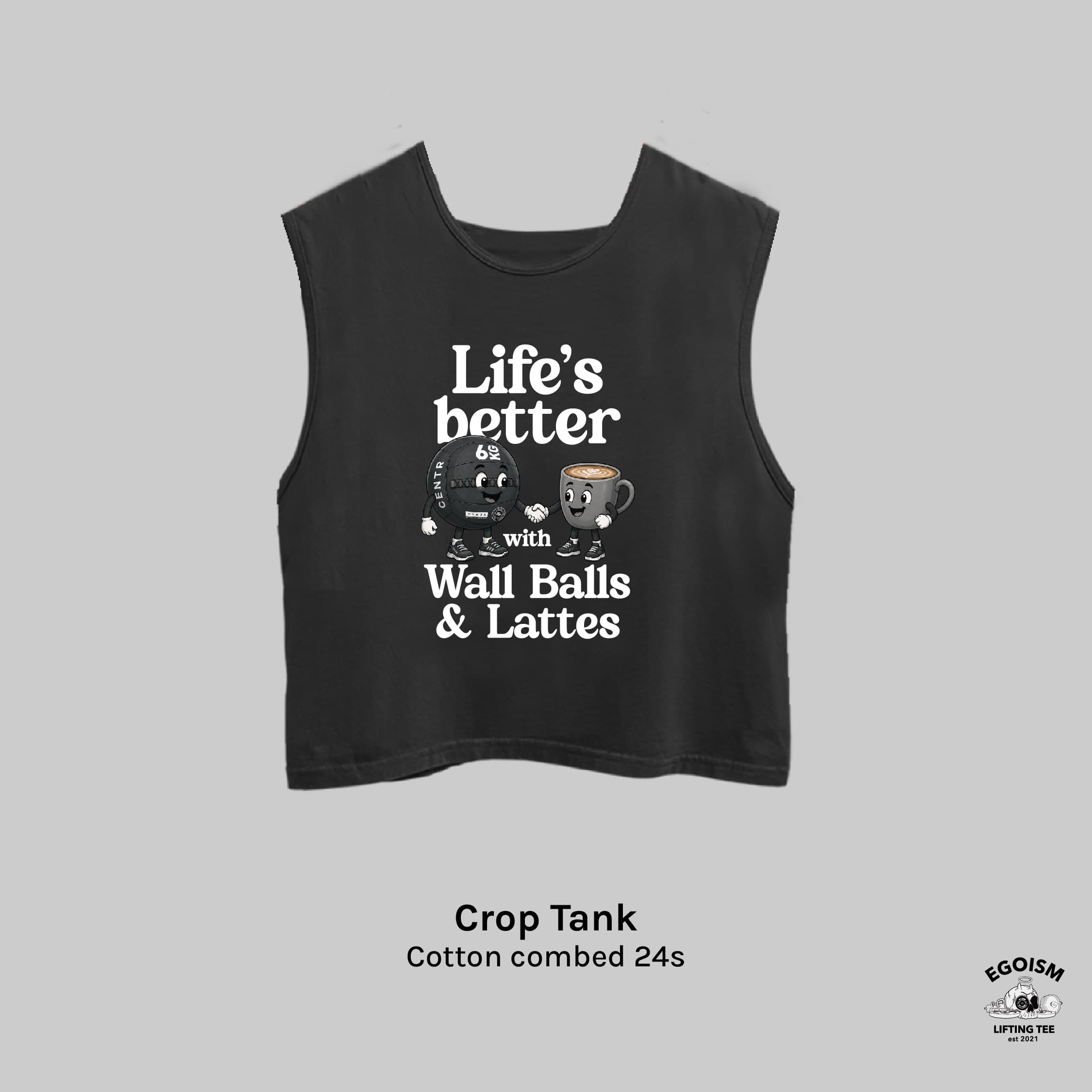 WALLBALLS & LATTE - CROP REGULAR FIT