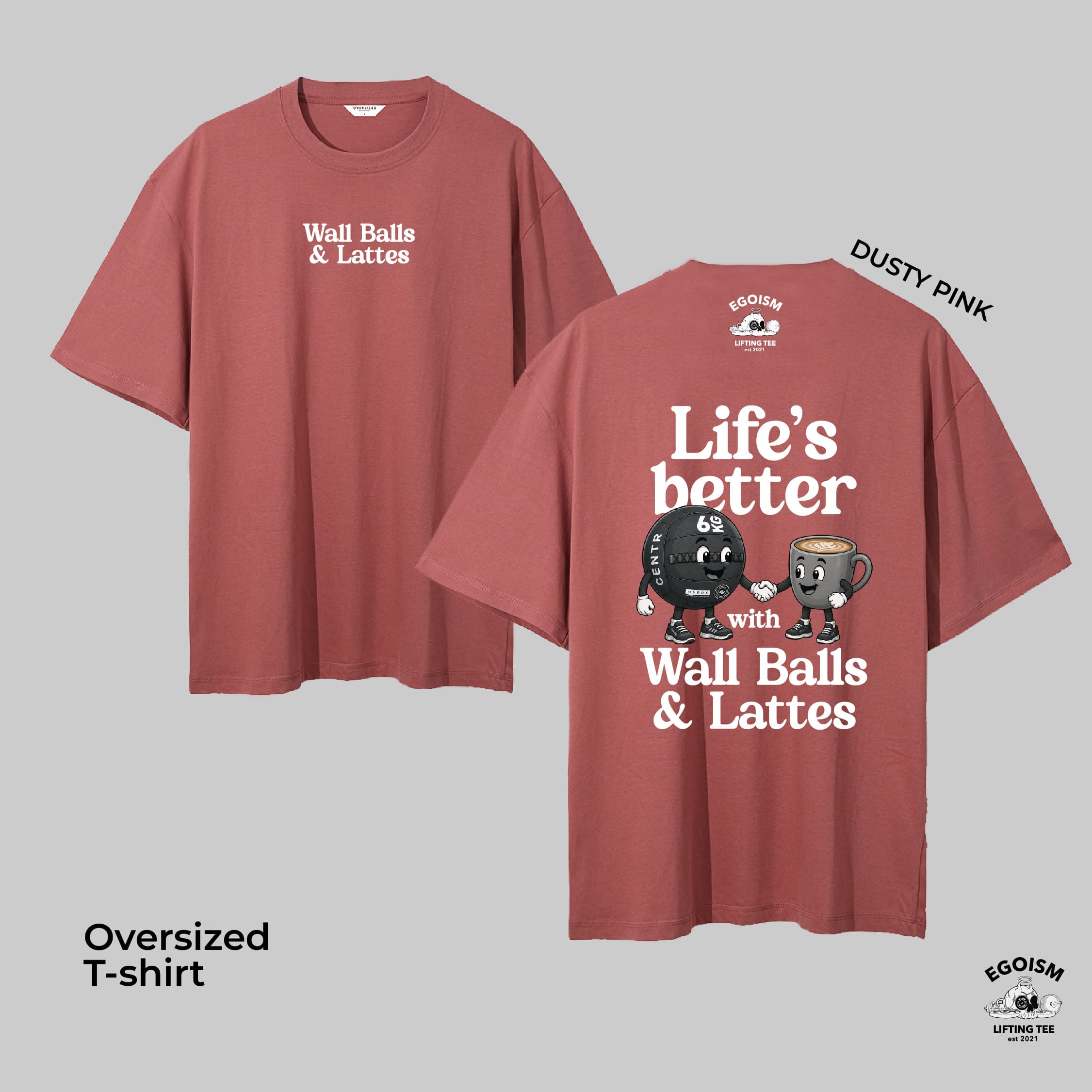 WALLBALLS & LATTE - OVERSIZED TSHIRT 2