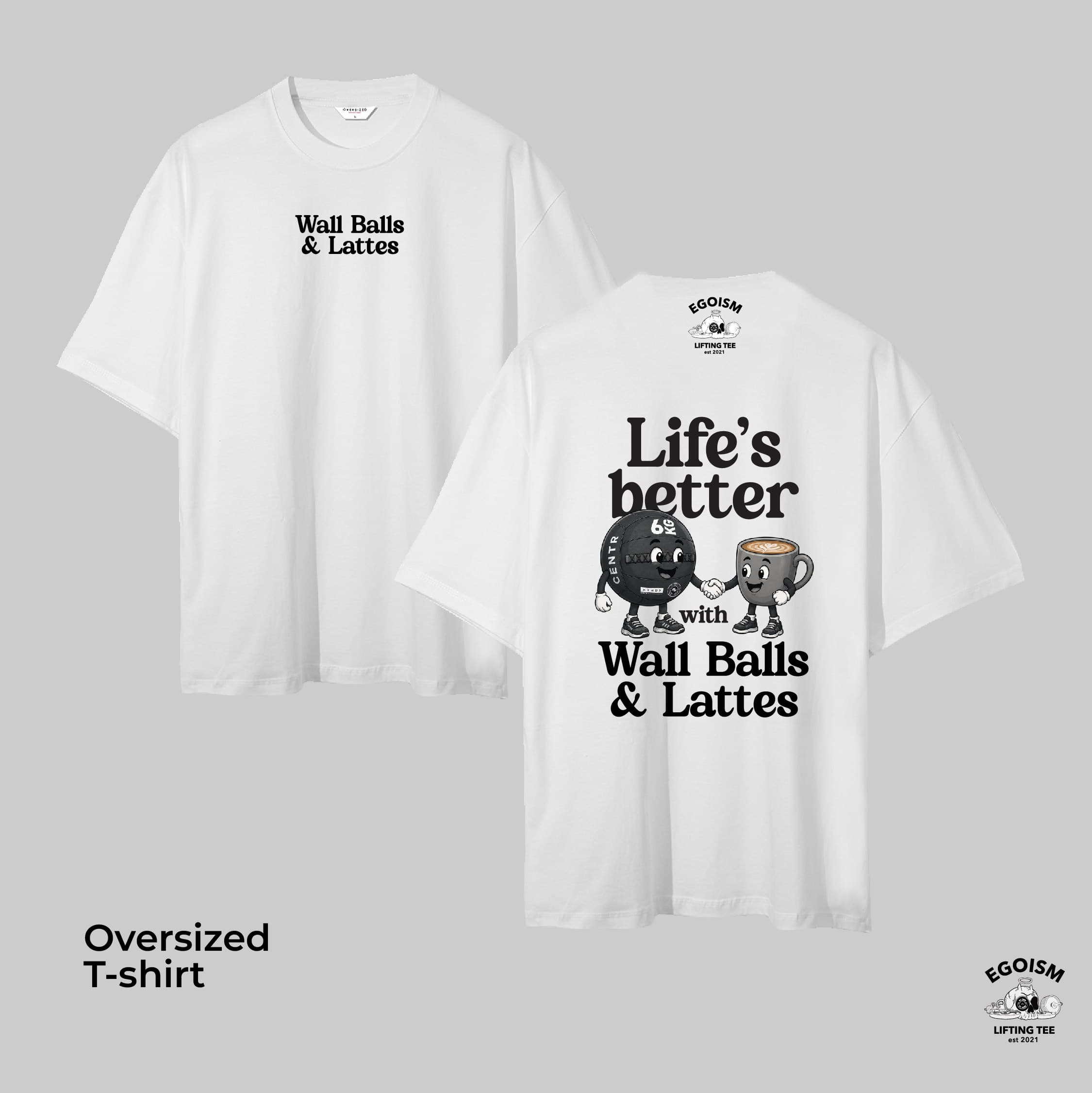 WALLBALLS & LATTE - OVERSIZED TSHIRT 4