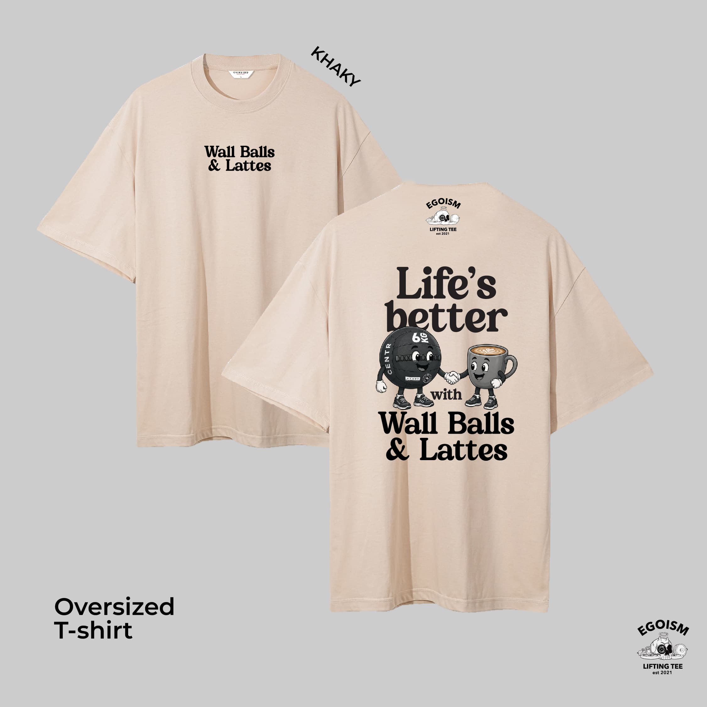 WALLBALLS & LATTE - OVERSIZED TSHIRT 5
