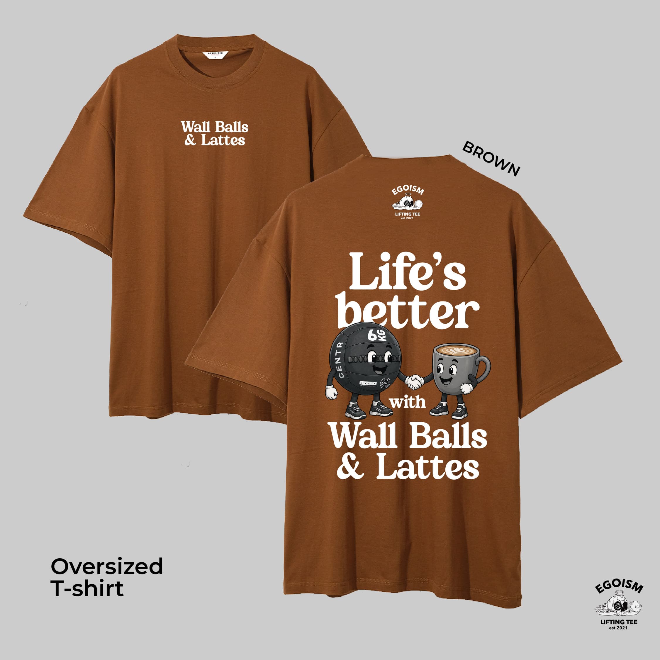 WALLBALLS & LATTE - OVERSIZED TSHIRT 6