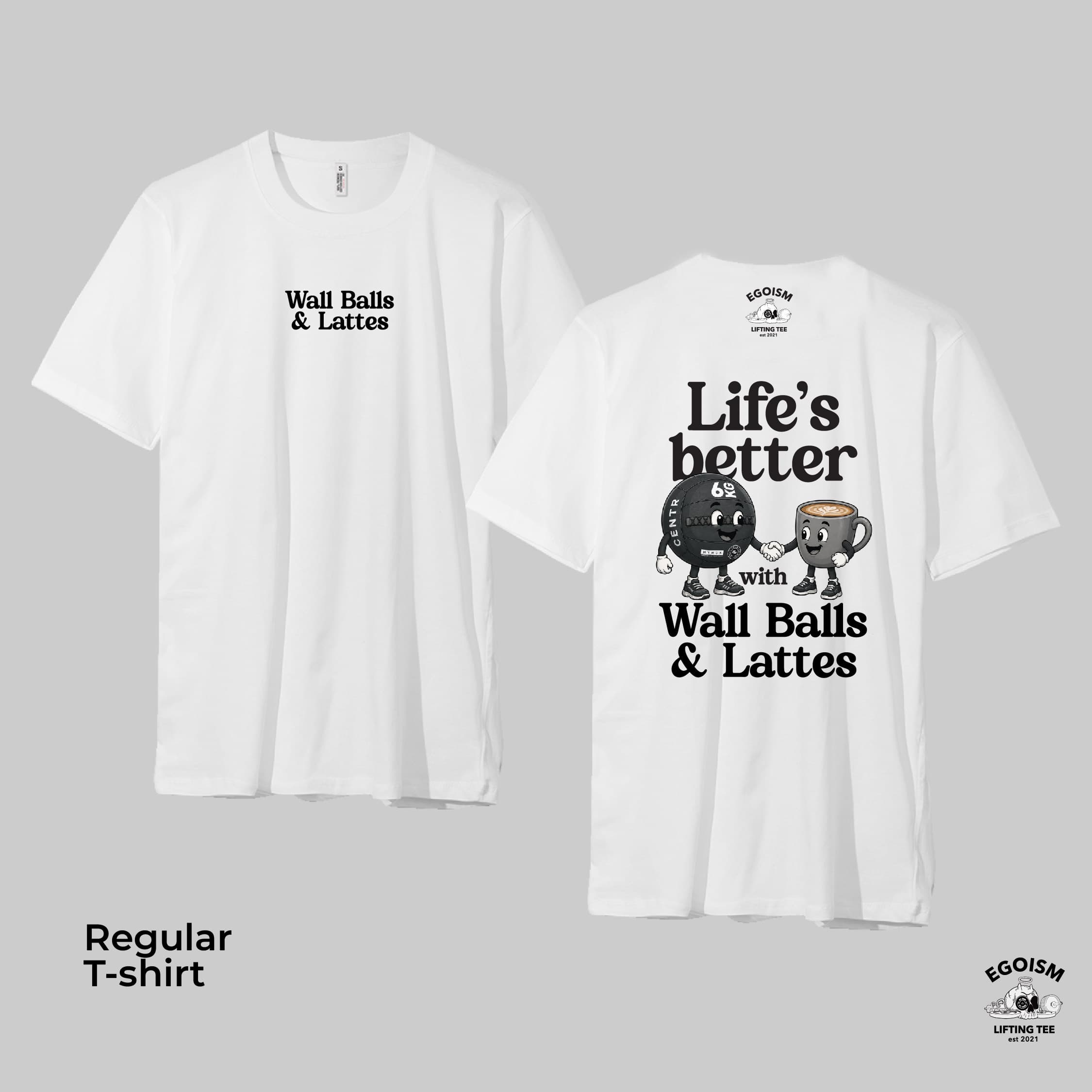 WALLBALLS & LATTE - REGULAR TSHIRT